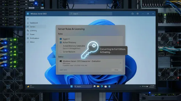 Convert Windows Server 2025 Evaluation to Full License